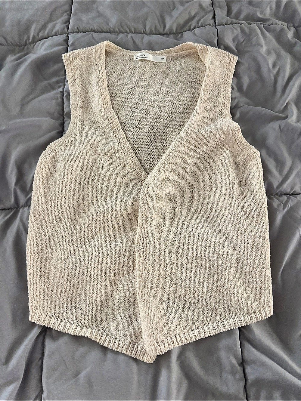 Oak + Fort V-Neck Sweater Vest Cream Small Like New